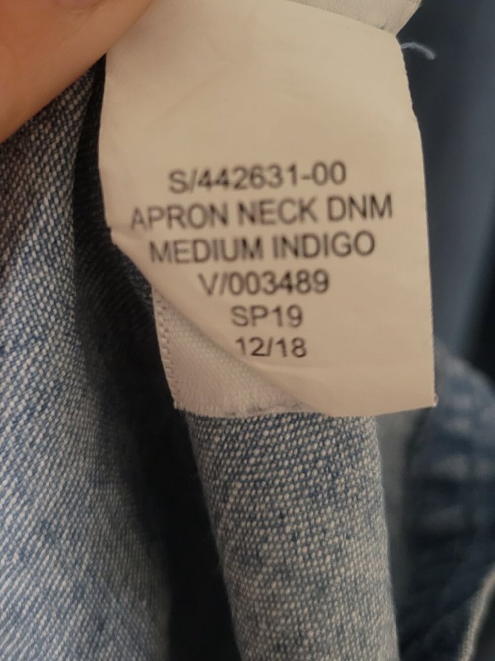GAP Denim Apron Neck A-Line Mini Dress - Medium Indigo - Size 2 - Picture 7 of 8